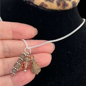 Crystal & stone pendant plus necklace Necklace